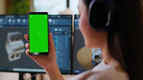 Industrial engineer works with CAD software and isolated mockup Stock Footage 319710744