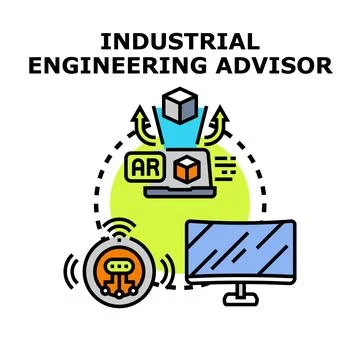 Industrial engineering advisor concept using augmented reality Stock Illustration