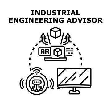 Industrial engineering advisor concept using augmented reality Stock Illustration
