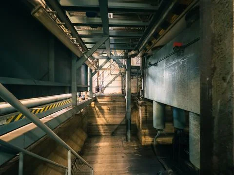 Industrial engineering inside a modern manufacturing building Stock Photos