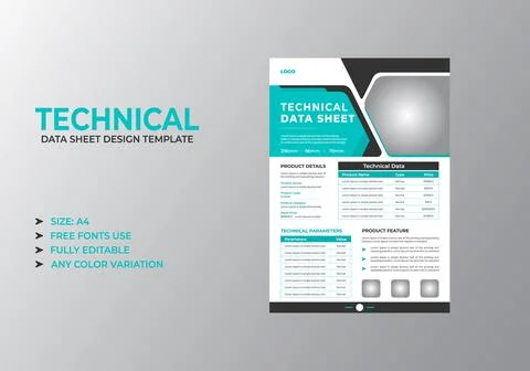 Industrial Engineering Specification Sheet Ilustração Stock