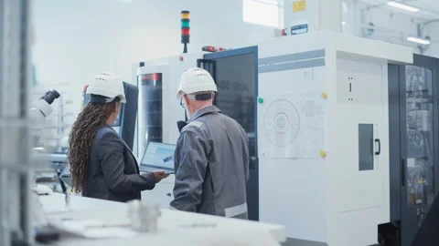 Industrial Engineers Working on Laptop Computer Stock Footage 201507828