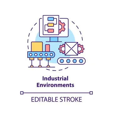 Industrial environments concept icon Stock Illustration