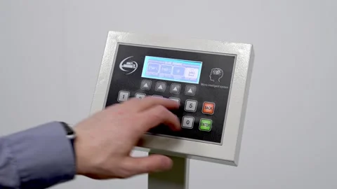 Industrial equipment customization. Programming of control panels. Stock Footage 296031931