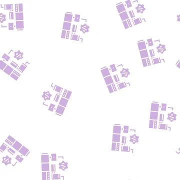 Industrial equipment debugging glyph seamless pattern Stock Illustration