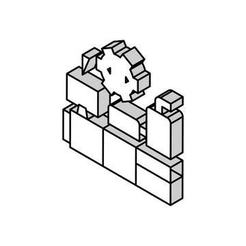 Industrial equipment debugging isometric icon vector illustration Stock Illustration