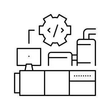 Industrial equipment debugging line icon vector illustration イラスト素材