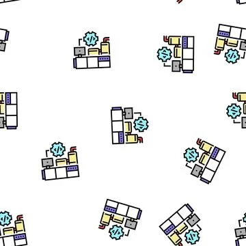 Industrial equipment debugging vector seamless pattern Stock Illustration