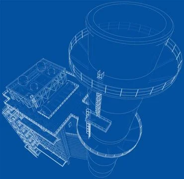 Industrial equipment. Vector rendering of 3d Stock Illustration
