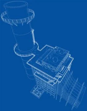 Industrial equipment. Vector rendering of 3d Stock Illustration