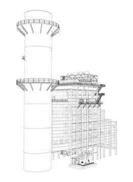 Industrial equipment. Vector rendering of 3d Stock Illustration