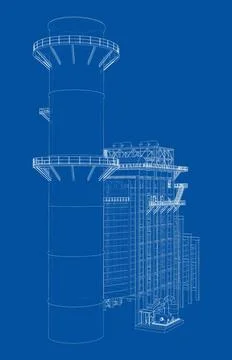 Industrial equipment. Vector rendering of 3d Stock Illustration