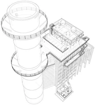 Industrial equipment. Vector rendering of 3d Stock Illustration
