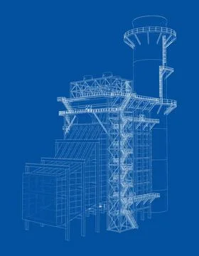 Industrial equipment. Vector rendering of 3d Stock Illustration