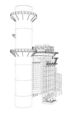 Industrial equipment. Vector rendering of 3d Stock Illustration