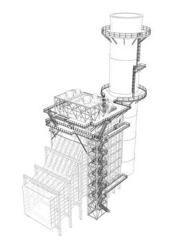 Industrial equipment. Vector rendering of 3d Stock Illustration