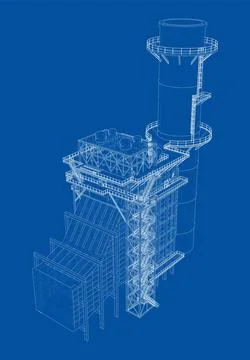 Industrial equipment. Vector rendering of 3d Stock Illustration