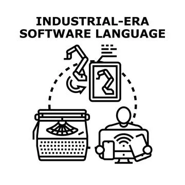 Industrial era software language concept vector イラスト素材