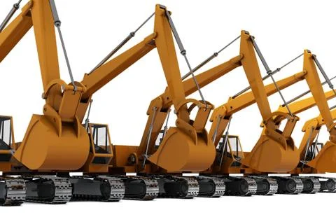 Industrial exavators Stock Photos
