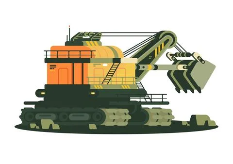 Industrial Excavator Machine Stock Illustration