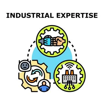 Industrial expertise vector concept for development process Stock Illustration