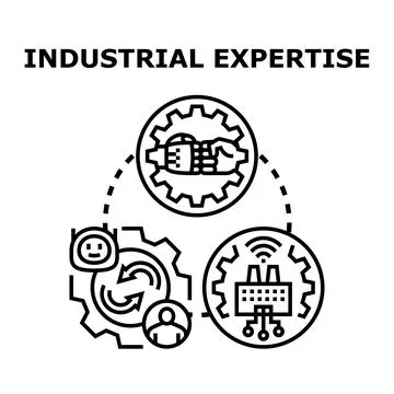 Industrial expertise vector concept for development process Stock Illustration