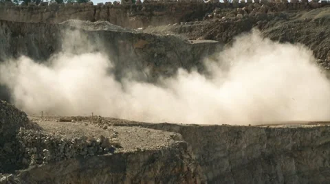 Industrial Explosion In Quarry For Extraction Of Stone Gravel Stock Footage 11698307