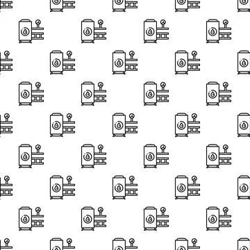 Industrial extraction machine seamless pattern for manufacturing background Stockillustratie