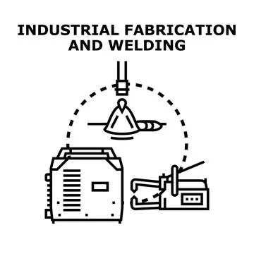 Industrial fabrication and welding processes concept Stock Illustration