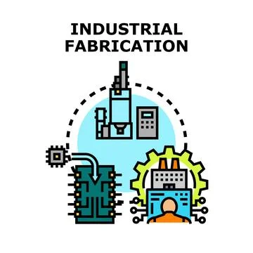 Industrial fabrication processing integrated circuit manufacturing concept Stock Illustration