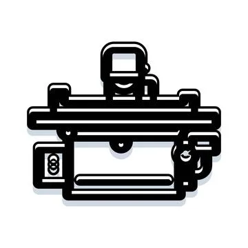 Industrial facility construction building framework line icon Stock Illustration