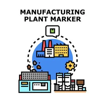Industrial facility location manufacturing process vector Stock Illustration