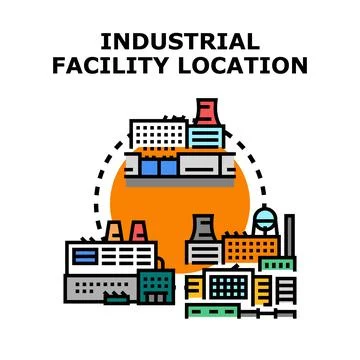 Industrial facility location planning development vector concept Stock Illustration