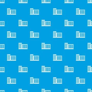 Industrial factory building pattern seamless blue Illustrazione stock