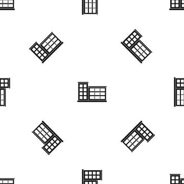 Industrial factory building pattern seamless black Stock Illustration