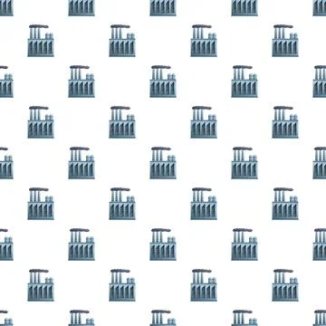 Industrial factory buildings repeating pattern emitting smoke Stock Illustration