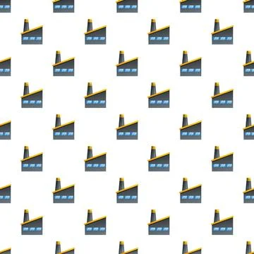 Industrial factory buildings repeating pattern for manufacturing concepts Stockillustratie