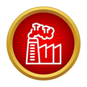Industrial factory emitting smoke causing air pollution icon Ilustración de archivo