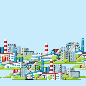 Industrial factory seamless pattern. Stock Illustration