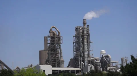 Industrial Factory with smoke stack Stock Footage 37590301