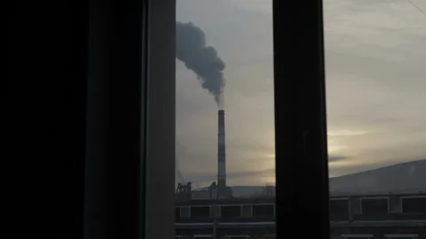 Industrial factory. The view from the window. Stock Footage 99284534