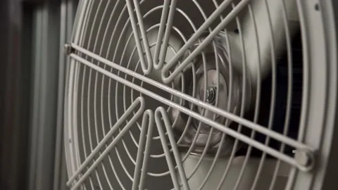 Industrial fan for cooling and ventilating industrial building or warehouse Stock Footage 223025035