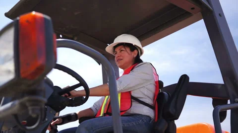 Industrial Female Roller Compactor Stock Footage 37119812