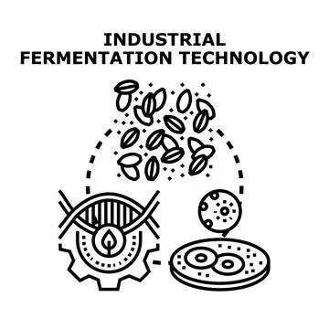 Industrial fermentation technology process and biotechnology Illustrazione stock