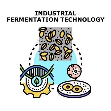 Industrial fermentation technology process and biotechnology Illustrazione stock