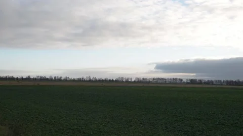 Industrial field spring evening Stockbeeldmateriaal 48633628