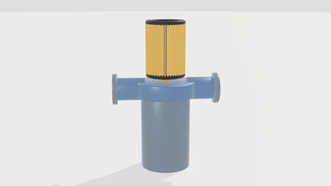 Industrial filter housing exploded element rotating loop 스톡 동영상 340898463