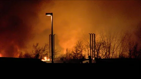 Industrial fire flames Stock Footage 45500044