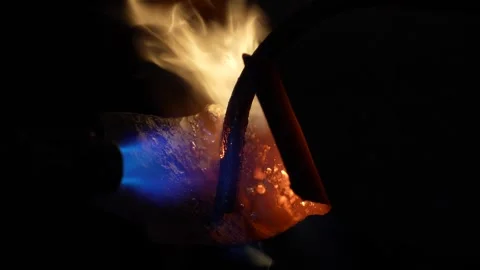 Industrial Fire Welding Process with Bright Sparks Metal Fabrication Work Stock Footage 331145882
