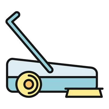 Industrial floor cleaning machine with handle illustration Illustration